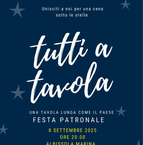 TUTTI A TAVOLA – CENA NEL CENTRO - Lunedì 8 settembre