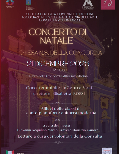 Concerto di Natale – Albissola Marina Il 21 dicembre alle ore 18.00